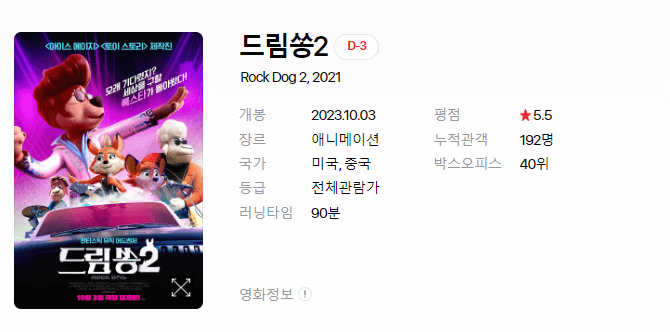 영화 개봉예정작 순위 2023년 9월 마지막주