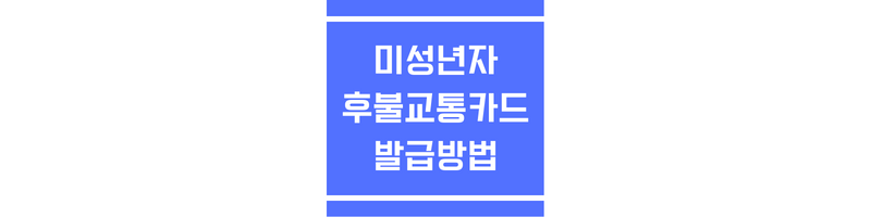 미성년자 후불교통카드 발급방법에 관한 썸네일