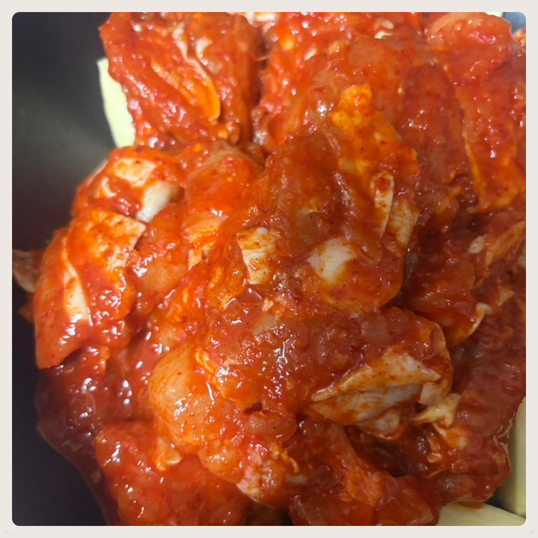 국내산닭 냉장 춘천 닭갈비 당일제조발송 달수 한입 양념닭갈비, 500g, 3개