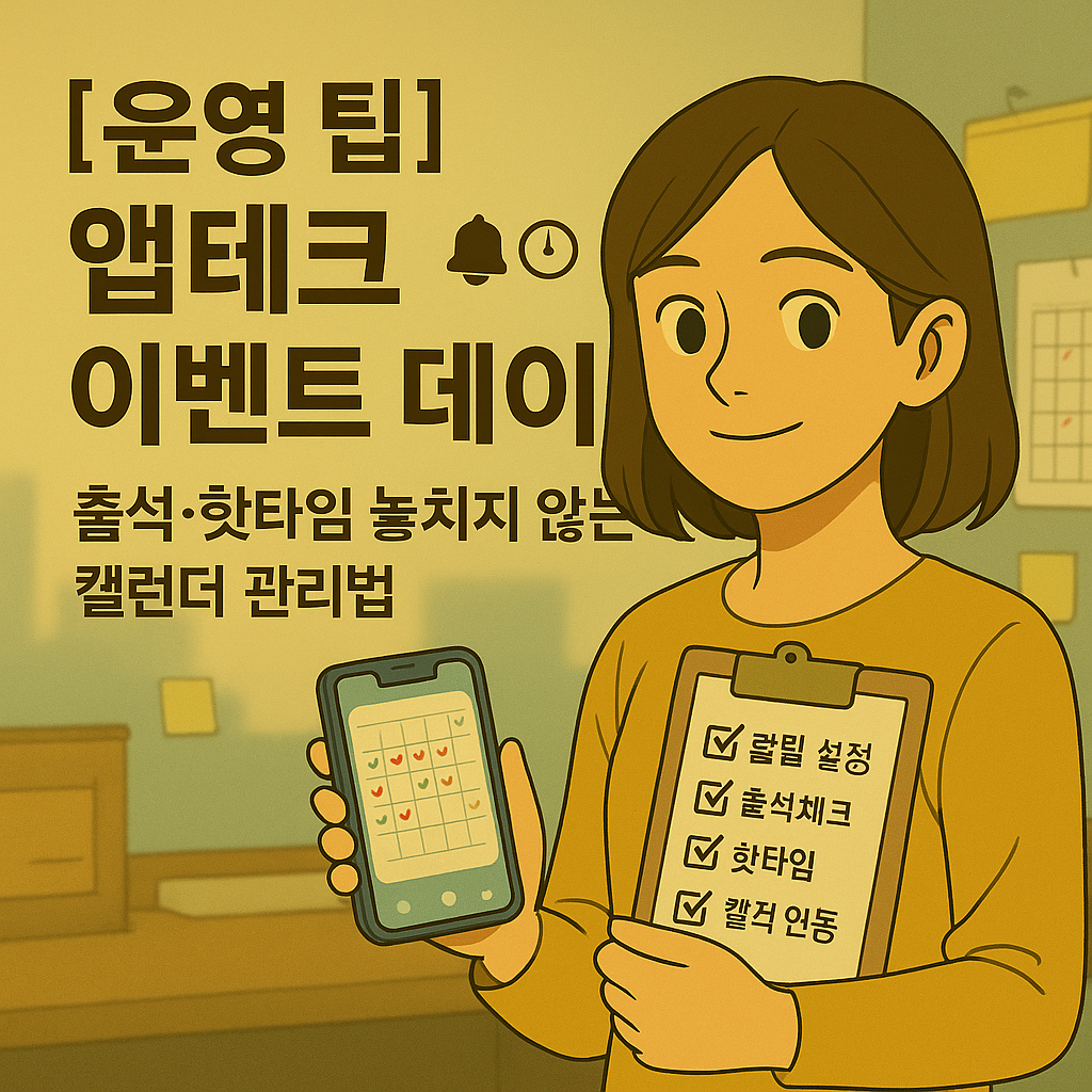 [운영 팁] 앱테크 이벤트 데이 ｜ 출석·핫타임 놓치지 않는 캘린더 관리법