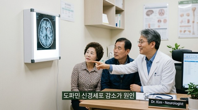 파킨슨병 도파민 설명 장면