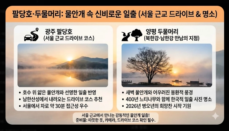 서울 근교 해돋이 명소 2026 완벽가이드, 동해 안 가도 명당은 가깝다