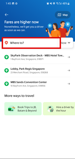 Grab-목적지-입력