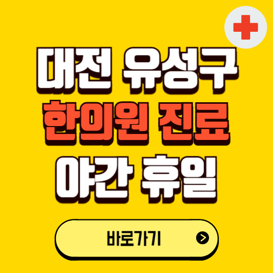 대전 유성구 야간 휴일 한의원 한방병원 찾기 ❘ 24시 일요일 주말 연휴 응급진료 추천 잘하는 곳