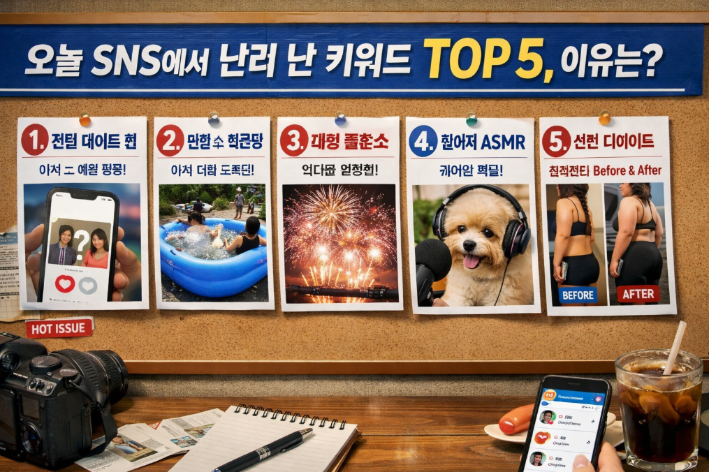 오늘 SNS 난리 난 키워드 TOP 5, 이유 총정리