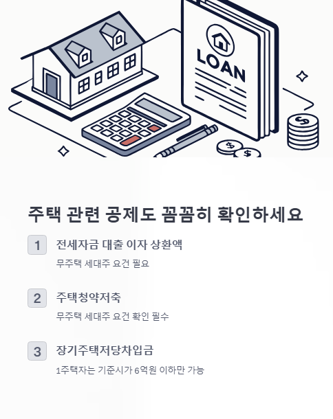 주택 관련 공제도 꼼꼼히 확인하세요