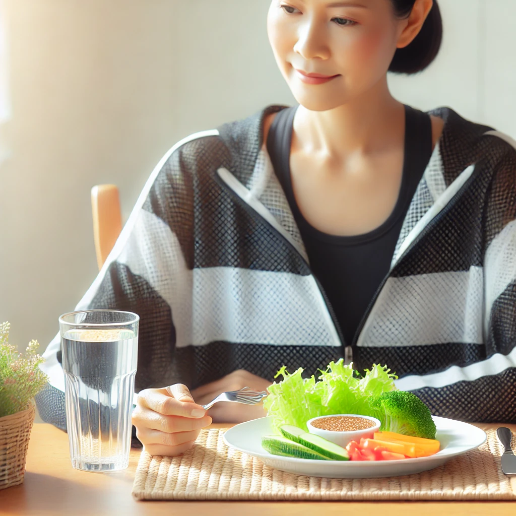 건강한 식단을 먹는 모습