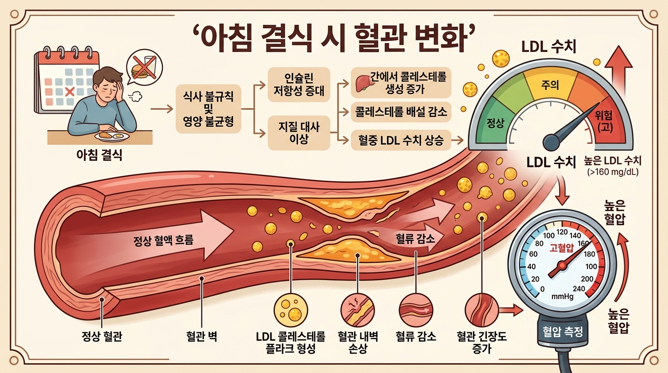 아침 거를 때 혈관의 변화