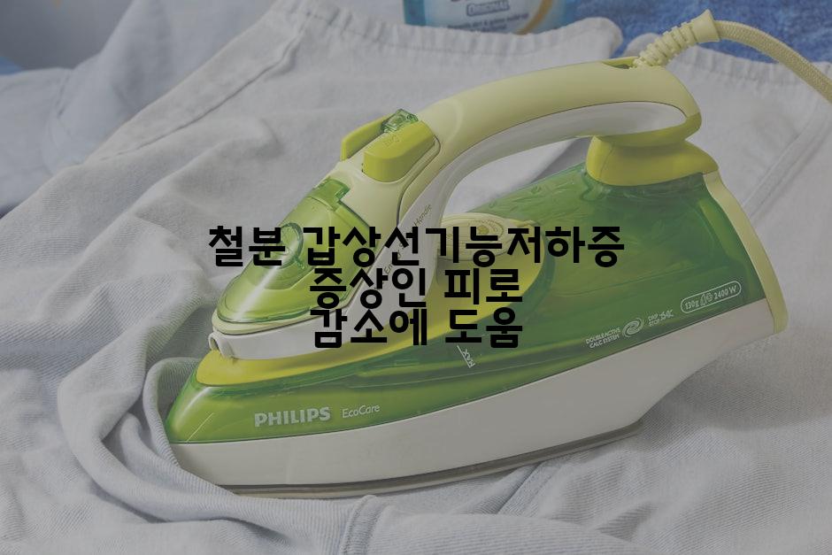 철분 갑상선기능저하증 증상인 피로 감소에 도움