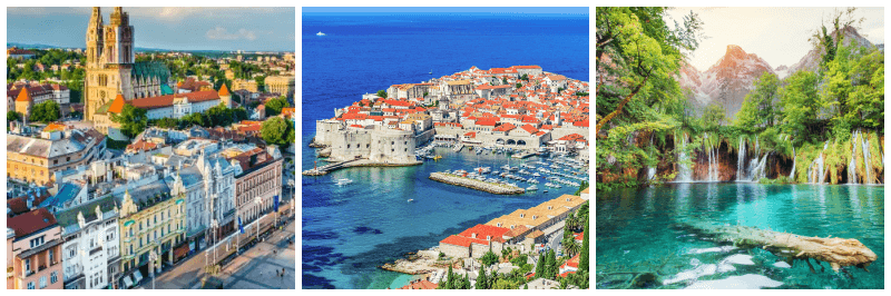 자그레브, 두브로브니크, 플리트비체 호수 사진