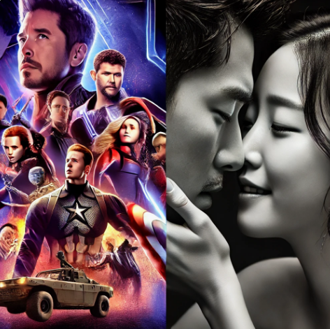 한국 영화와 헐리우드 영화 비교 관련사진