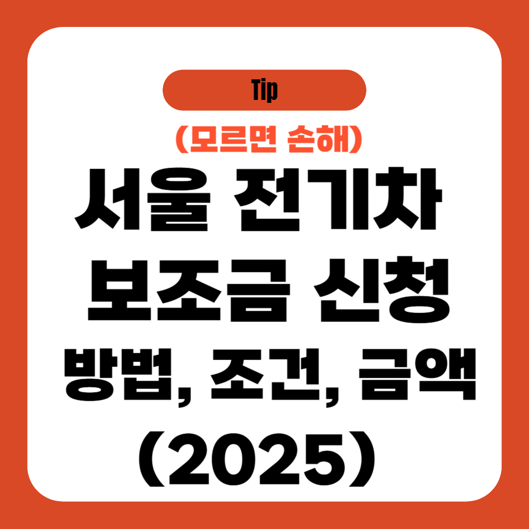 서울 전기차 보조금 신청 (방법, 조건, 금액) 2025