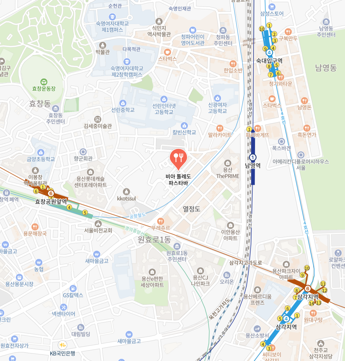 나폴리 맛피아 식당, 비아 톨레도 파스타바 위치