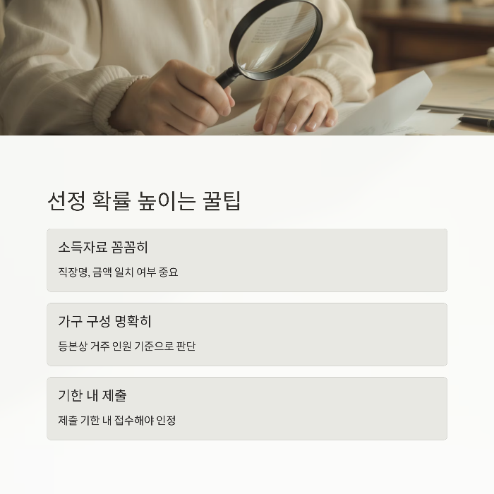 선정 확률 높이는 꿀팁