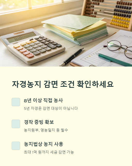 자경농지 감면 조건 확인하세요