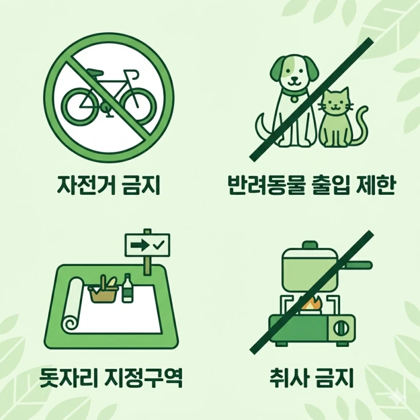 한밭수목원 이용 규정 안내 일러스트