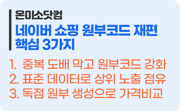 네이버 쇼핑 검색의 대전환: 원부코드(카탈로그) 중심 재편 핵심 3가지