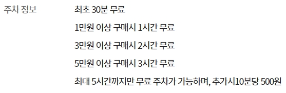 이마트 의왕점 주차요금