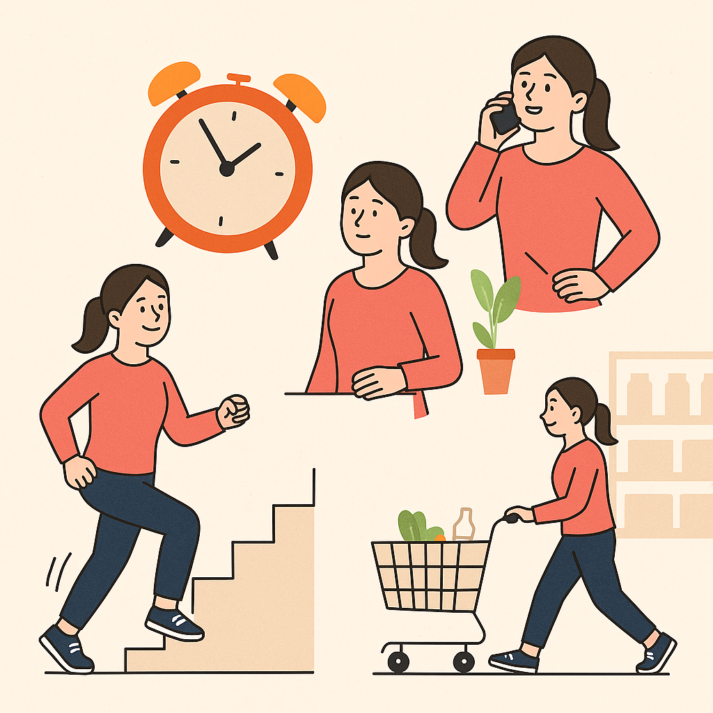 일상 속 칼로리 소모 활동 예시 이미지