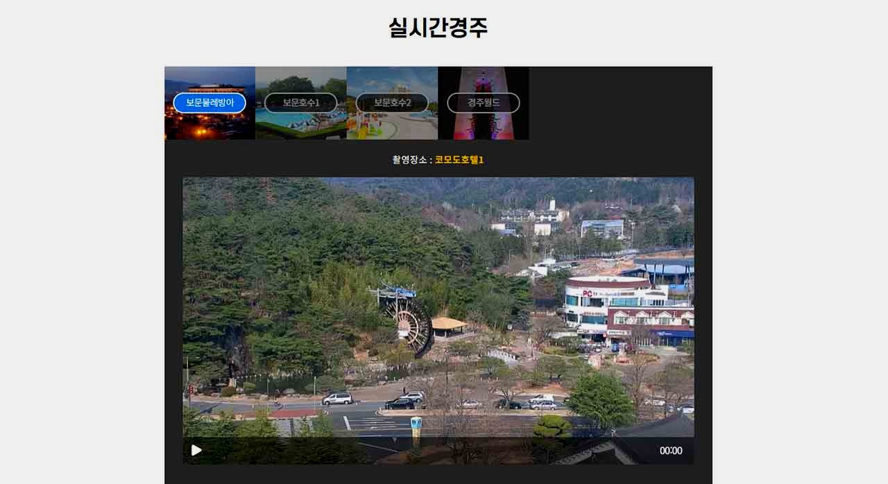 벚꽃 명소 거리 CCTV 화면을 통해 본 실시간 풍경. [ⓒ경주문화관광 홈페이지]