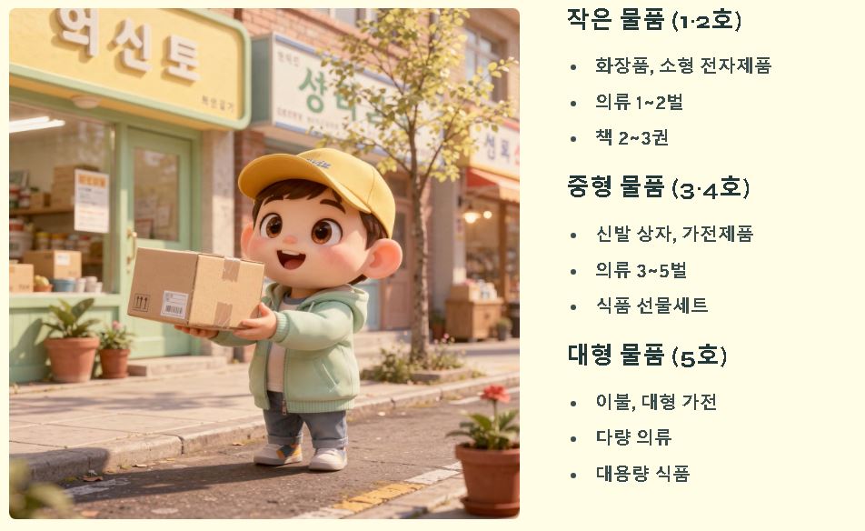 우체국 택배 요금표