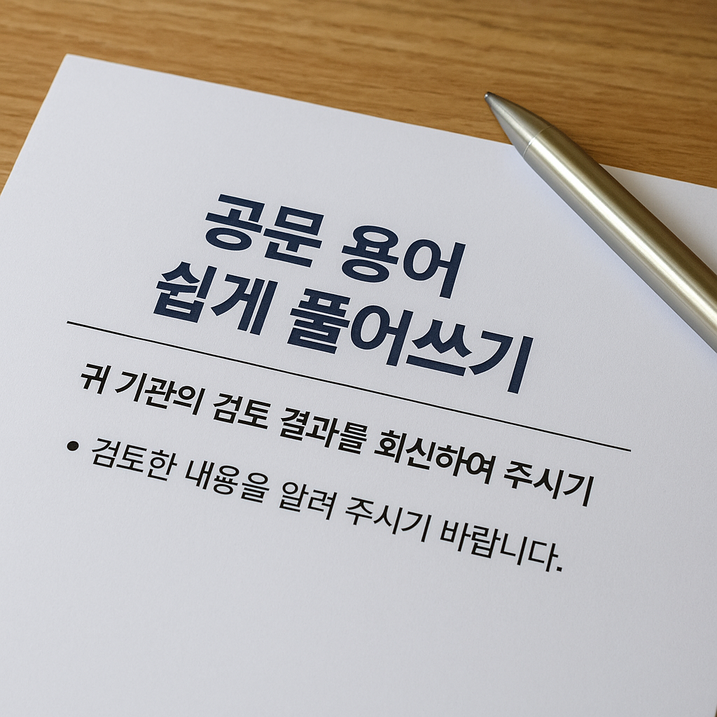 공문 용어 쉽게 풀어쓰기