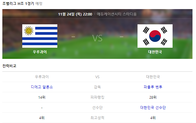 H조 1경기