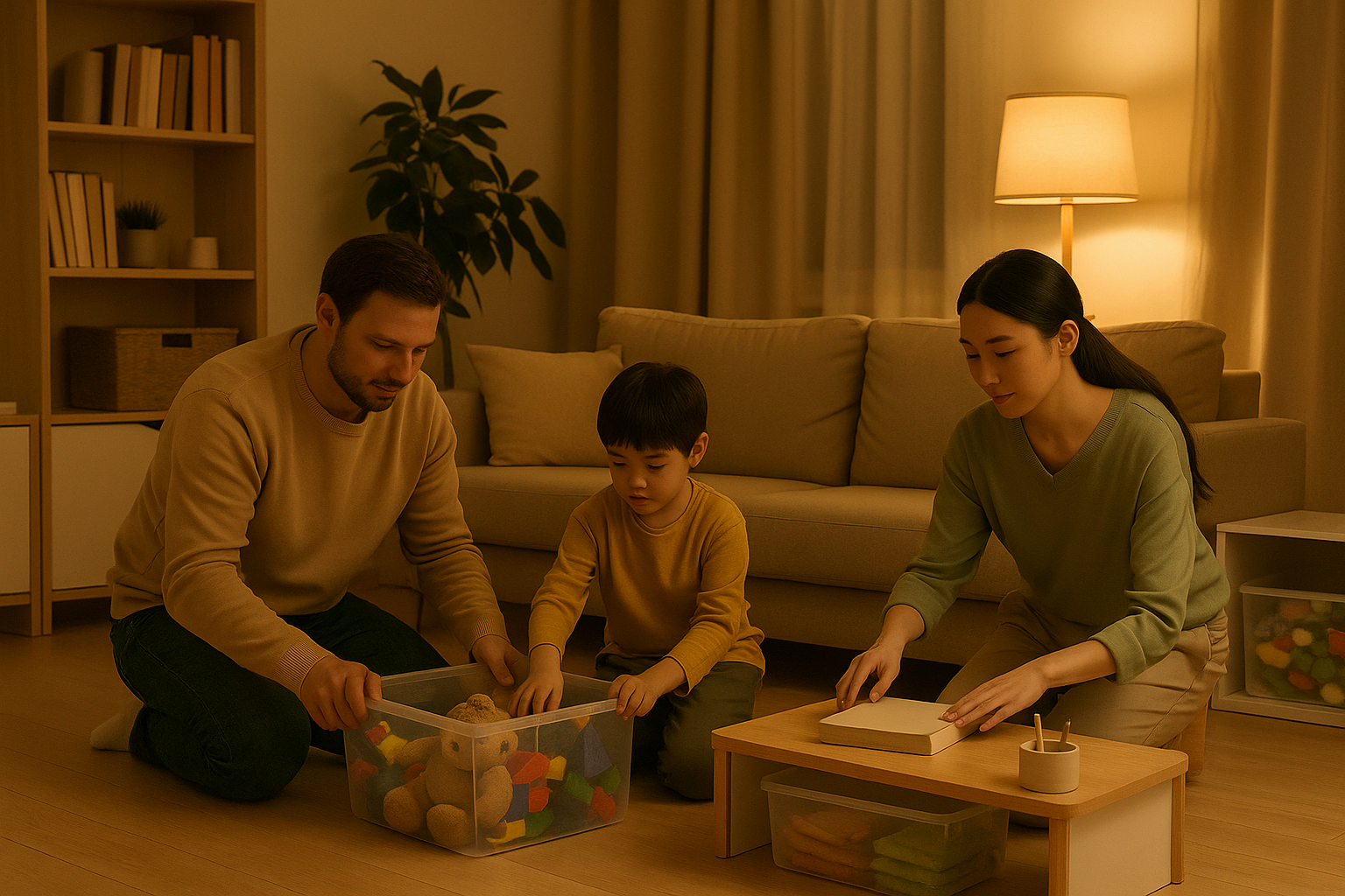 부모와 아이가 함께 10분 정리 루틴을 실천하는 가정