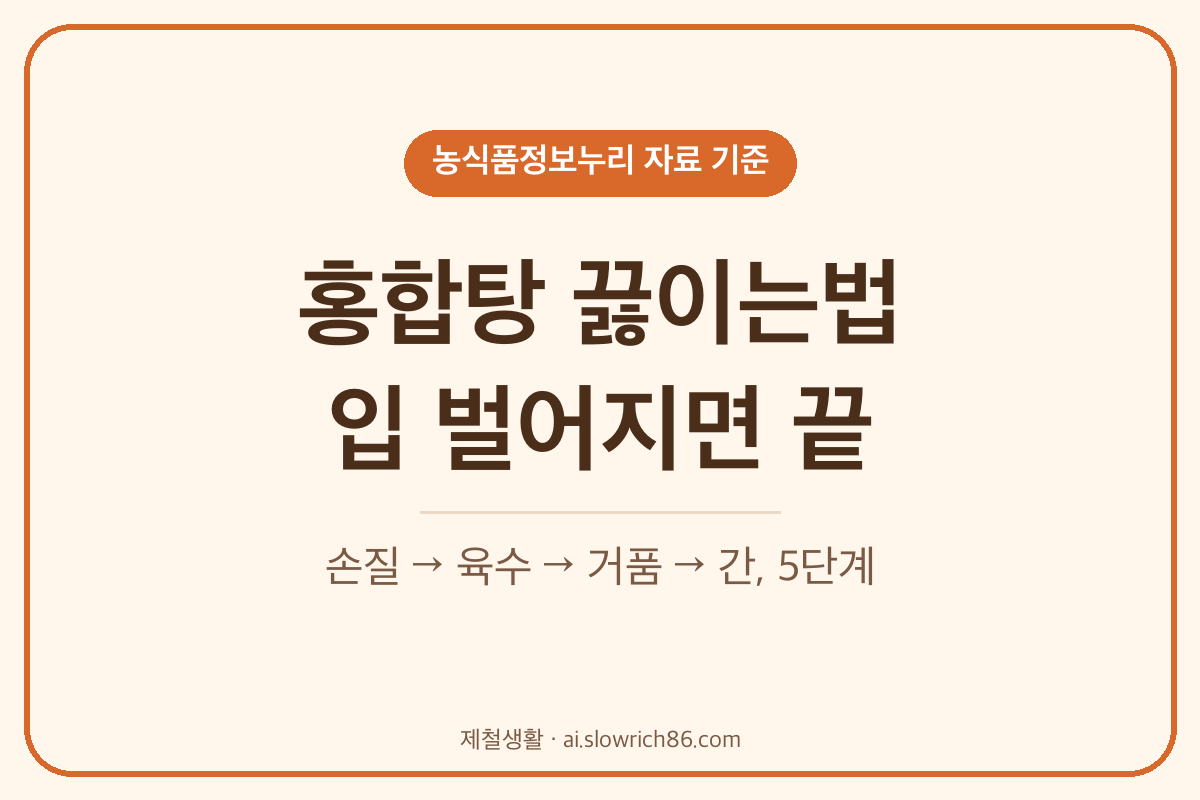 홍합탕 끓이는법 5단계 입이 벌어질 때까지 끓이기