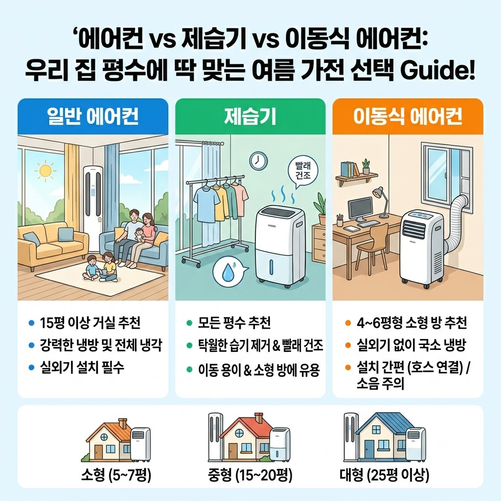 에어컨 vs 제습기 vs 이동식 에어컨
