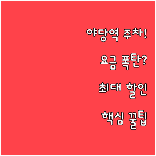 야당역 주차장 상세 정리 일일 최대 ..