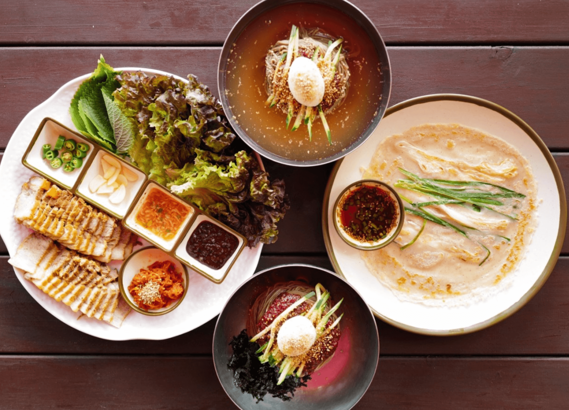 비빔-막구수-물-막국수-전