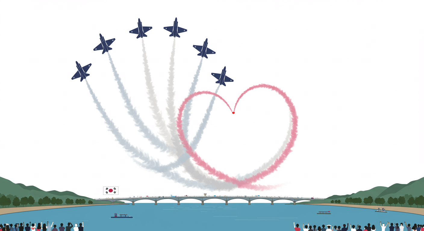 블랙이글스 축하 비행, 하늘을 가르다