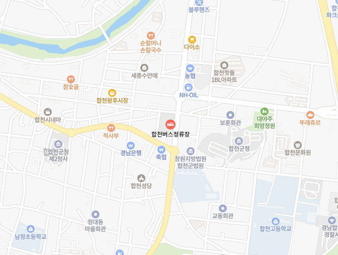 합천버스정류장 지도-위치