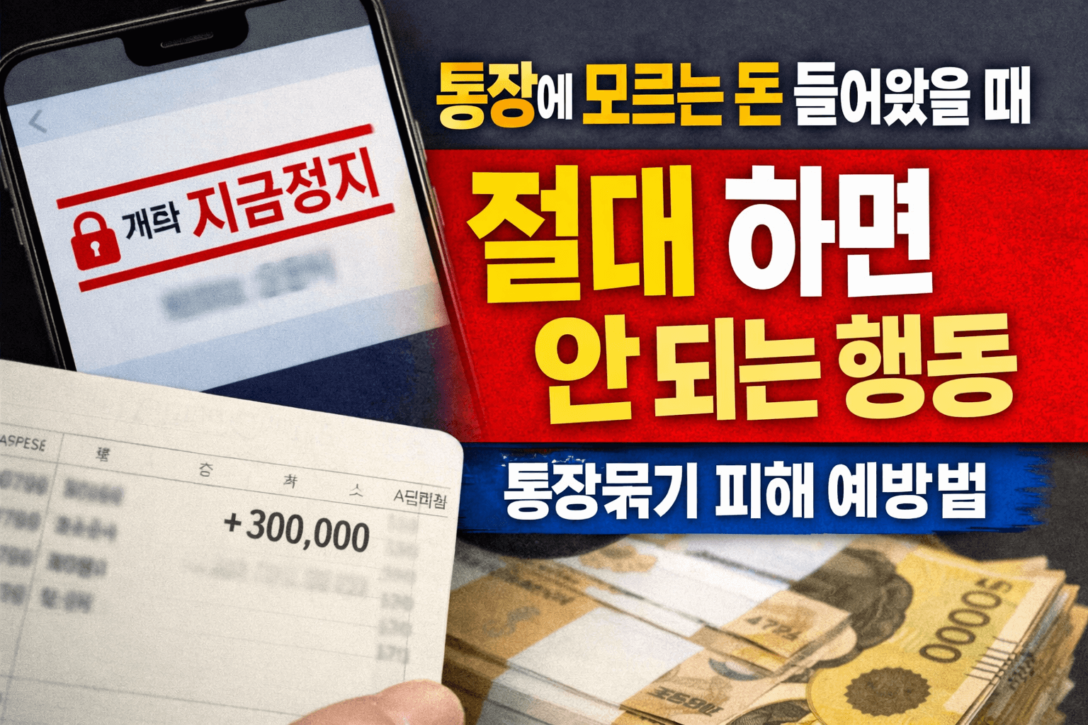 통장에 모르는 돈 들어왔을 때 절대 하면 안 되는 행동｜통장묶기 피해 예방법