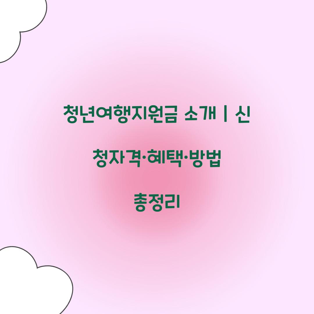 청년여행지원금 소개