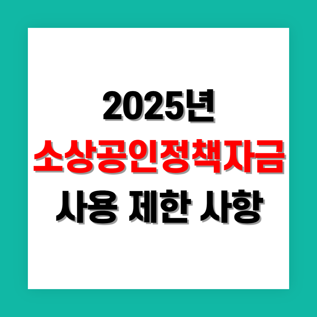 소상공인정책자금 지원금 사용 용도와 제한 사항