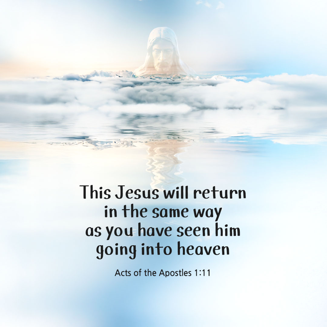 This Jesus will return in the same way as you have seen him going into heaven. (Acts of the Apostles 1:11) by pieonane Daily Bible quote image