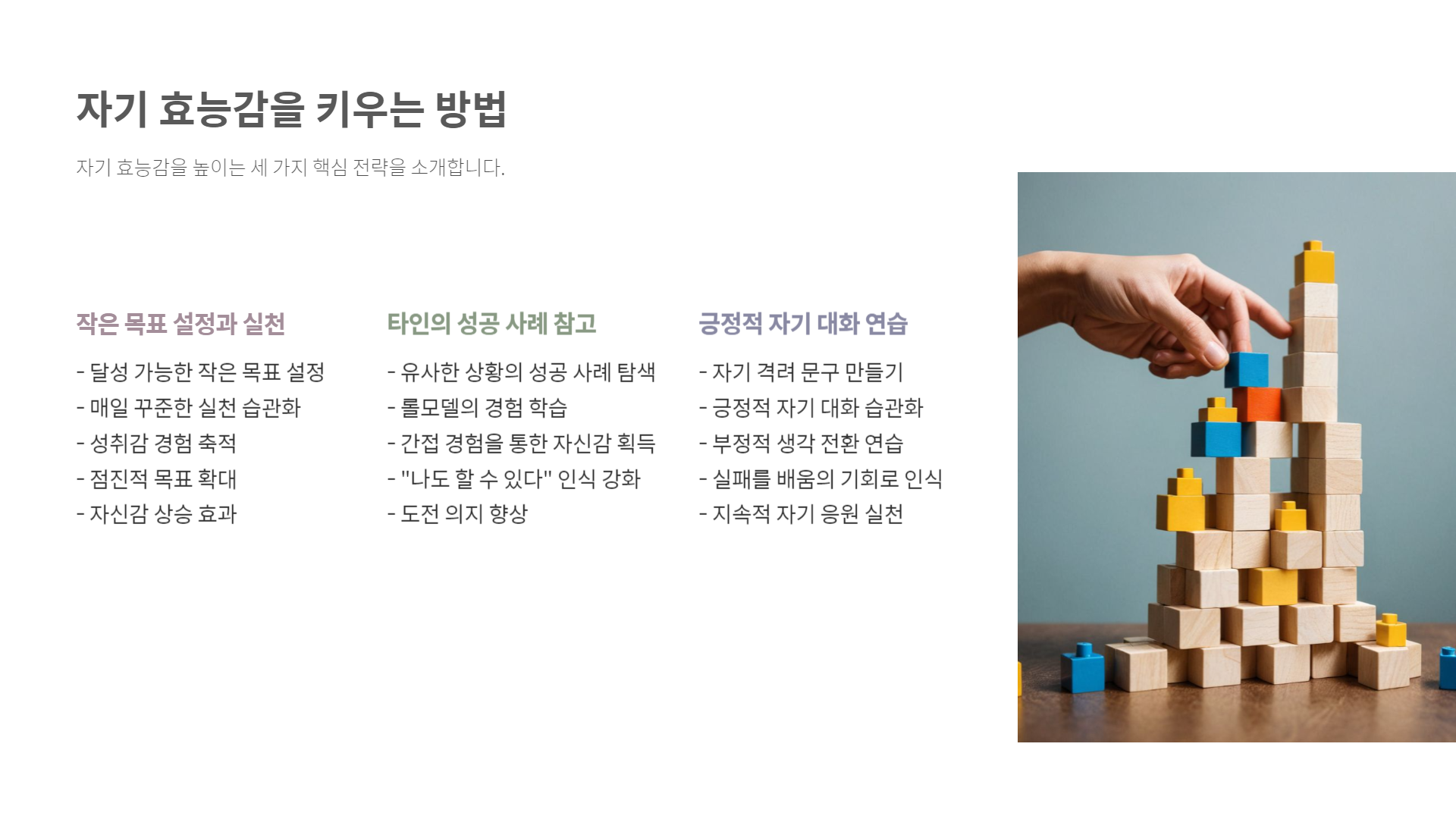 자기 효능감, 삶을 바꾸는 믿음의 힘