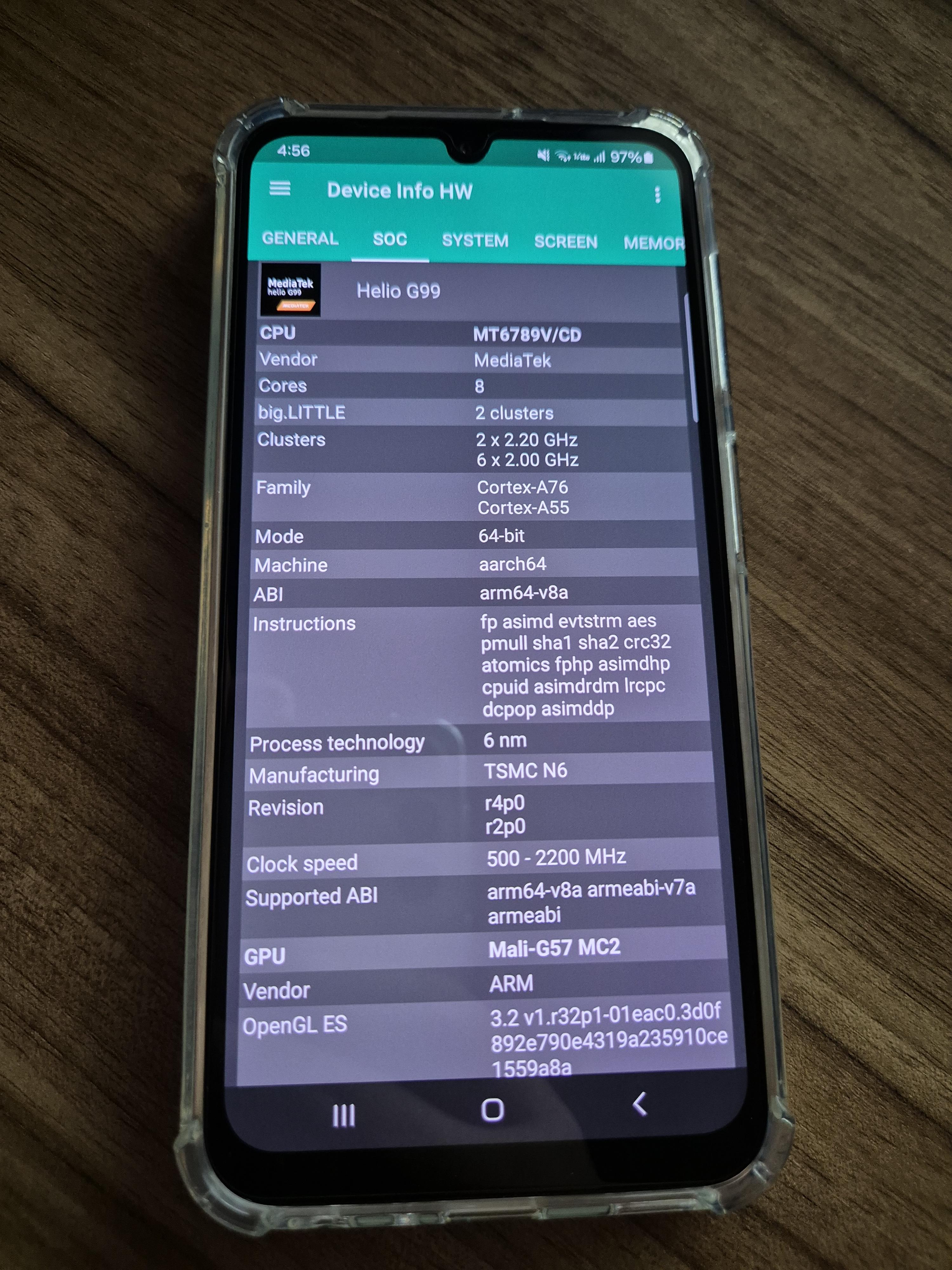 갤럭시A24 AP 하드웨어 정보