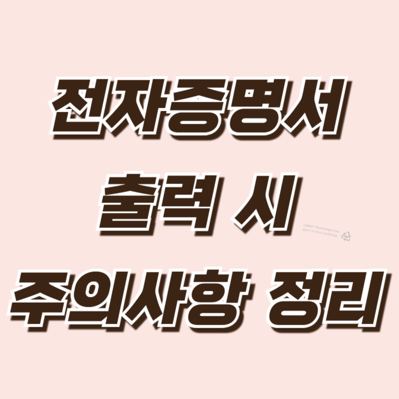 전자증명서 출력 시 주의사항