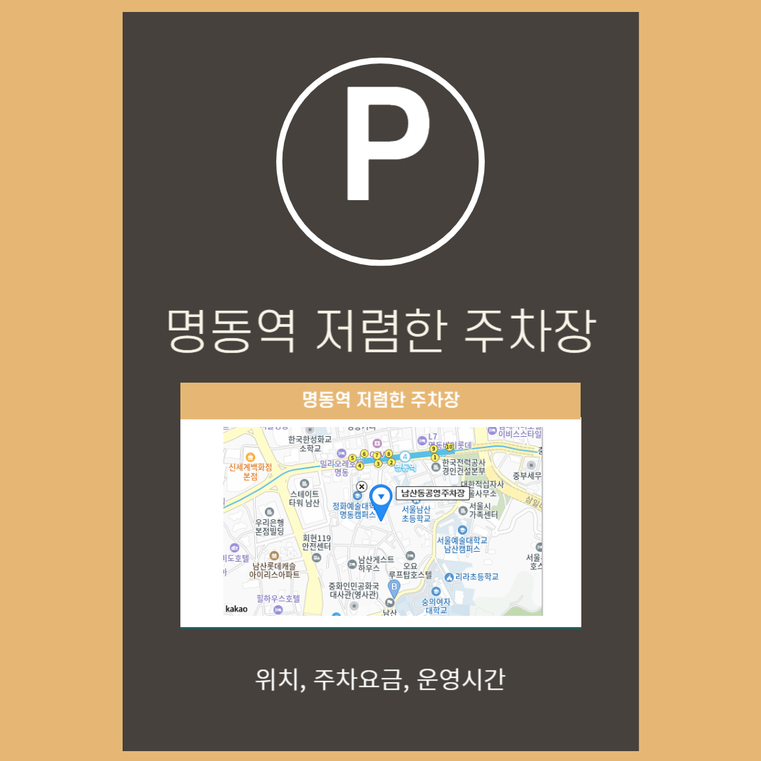 명동역 저렴한 주차장