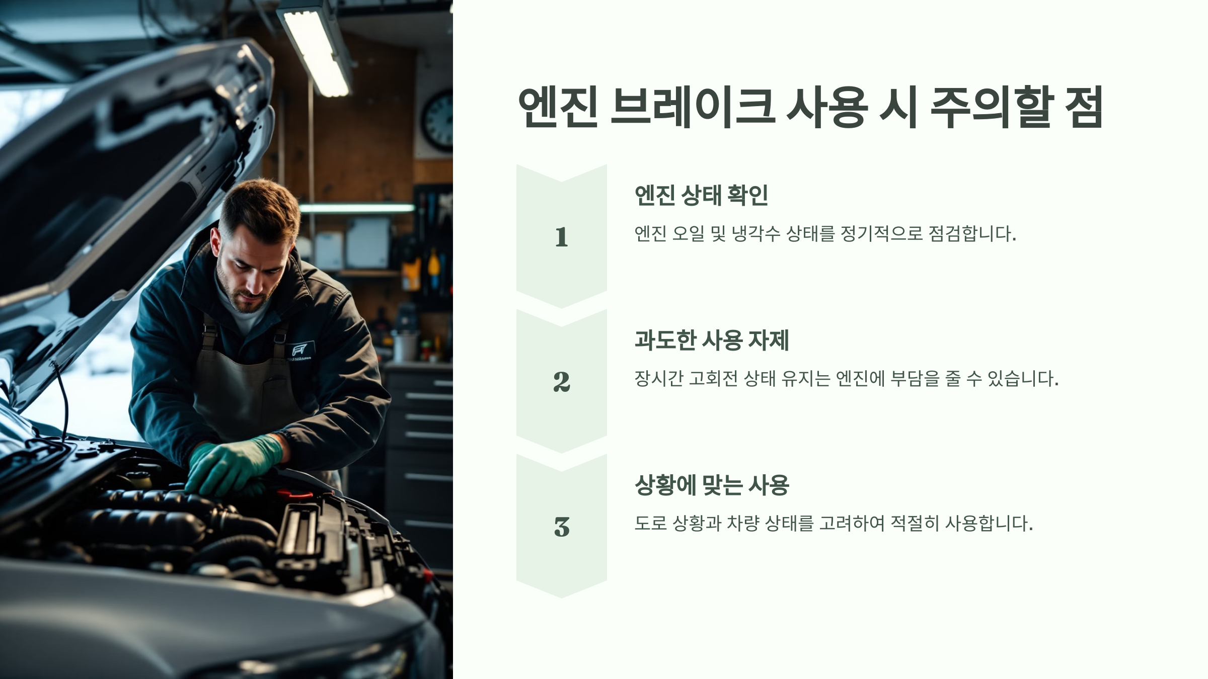 엔진 브레이크 사용 시 주의할 점