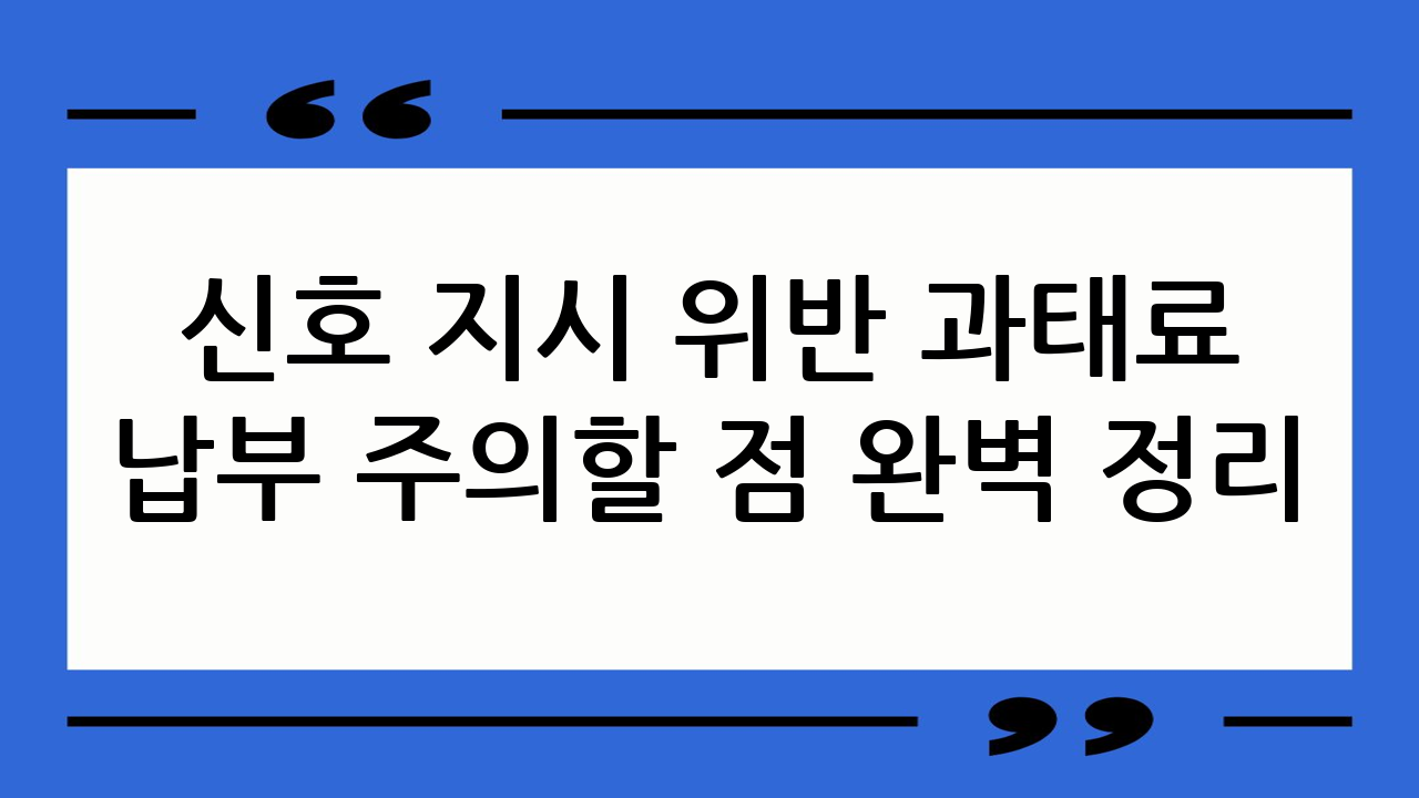 신호 지시 위반 과