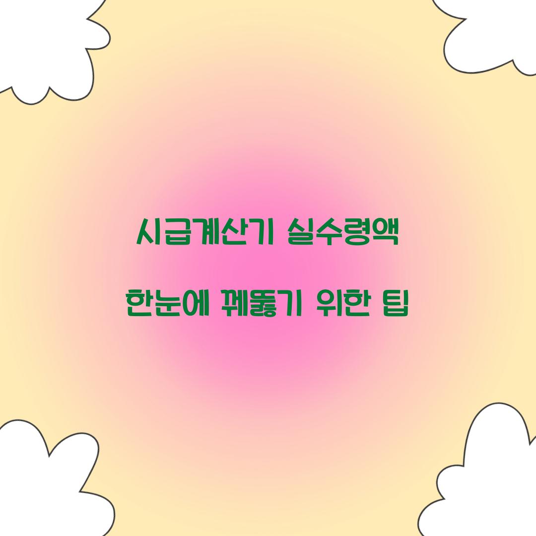 시급계산기 실수령액