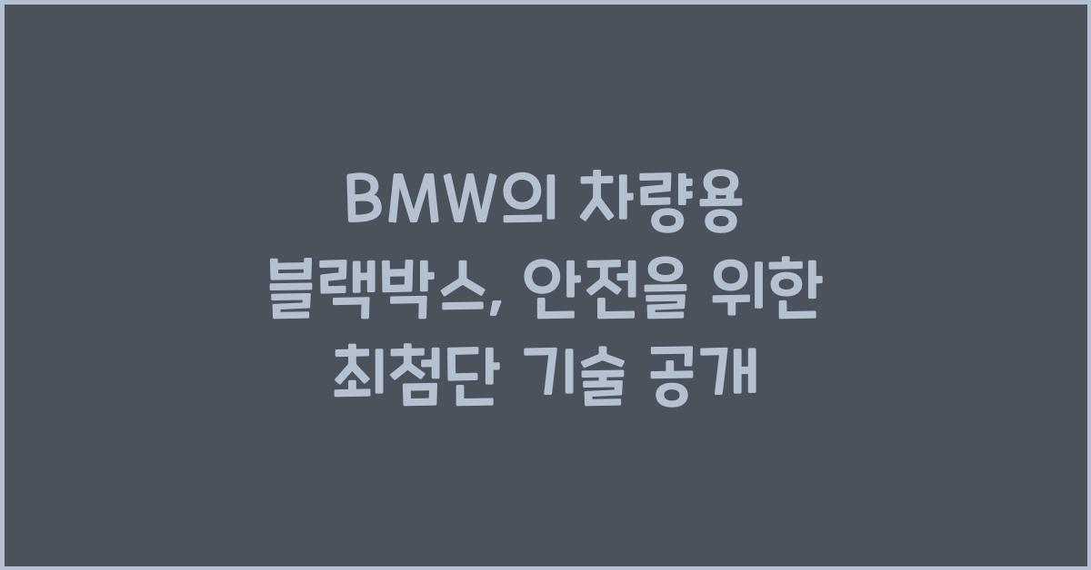 BMW의 차량용 블랙박스