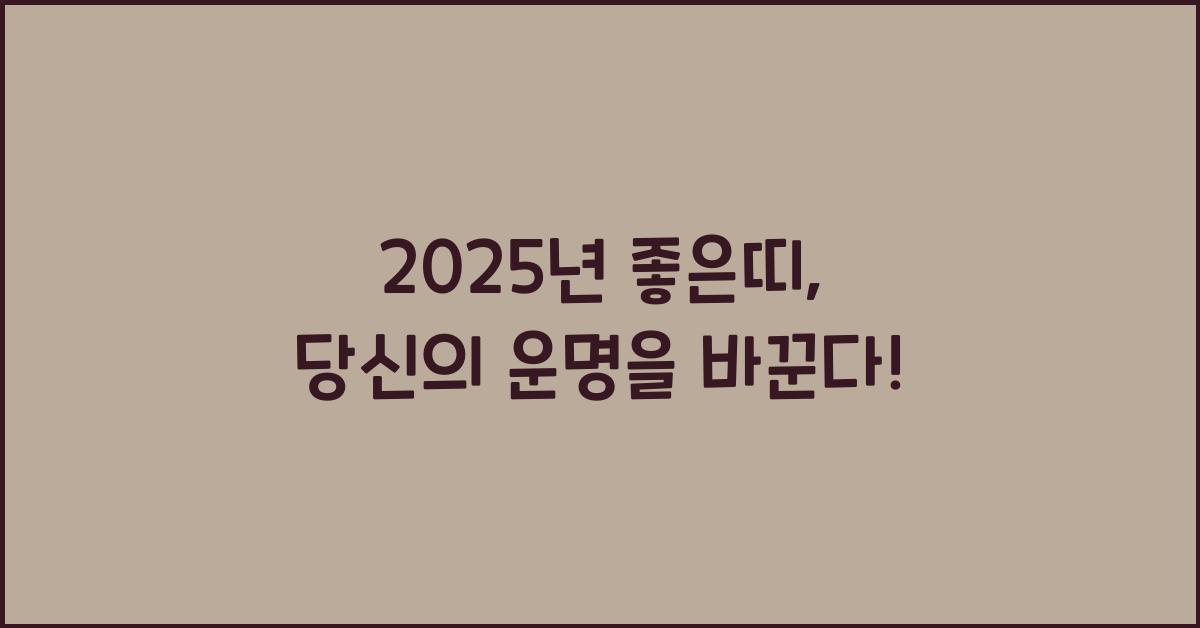 2025년 좋은띠