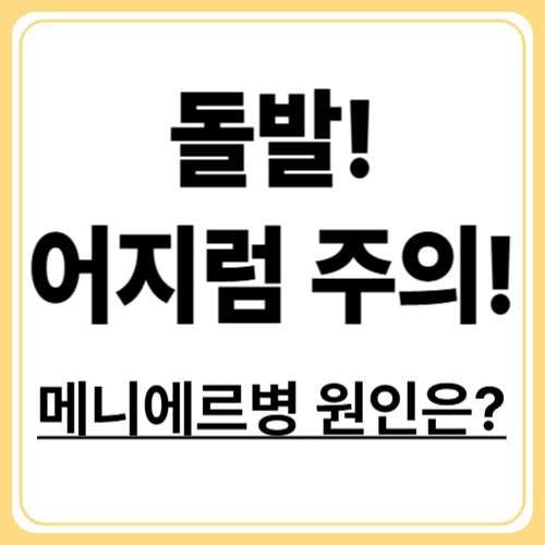 메니에르병 원인 완벽 정리! 당신의 어지럼은 어디서 왔나?