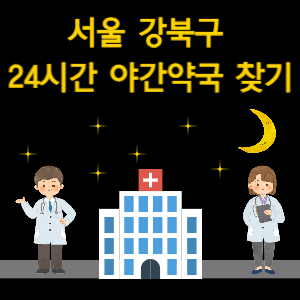 서울 강북구 24시간 야간 심야 당번 약국 찾기