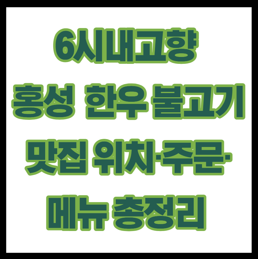 6시내고향 홍성 광천전통시장 소불고기 식당 위치·주문·메뉴 총정리